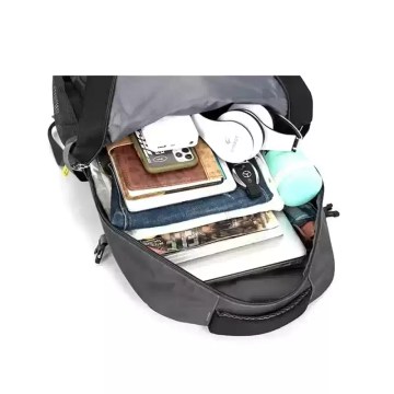 Spacious hiking backpack interior with room for books and travel essentials