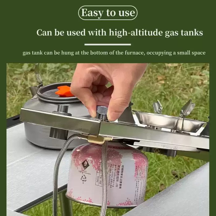 7200W IGT C0.5 unit stove integrated into a modular camping kitchen table.amping Gas Stove_2