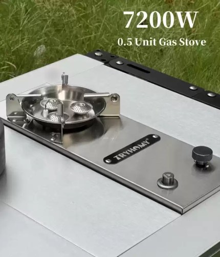 7200W high-power camping gas stove with a strong blue flame