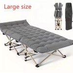 75-inch large folding sports outdoor bed set up with its plush double-sided mattress.