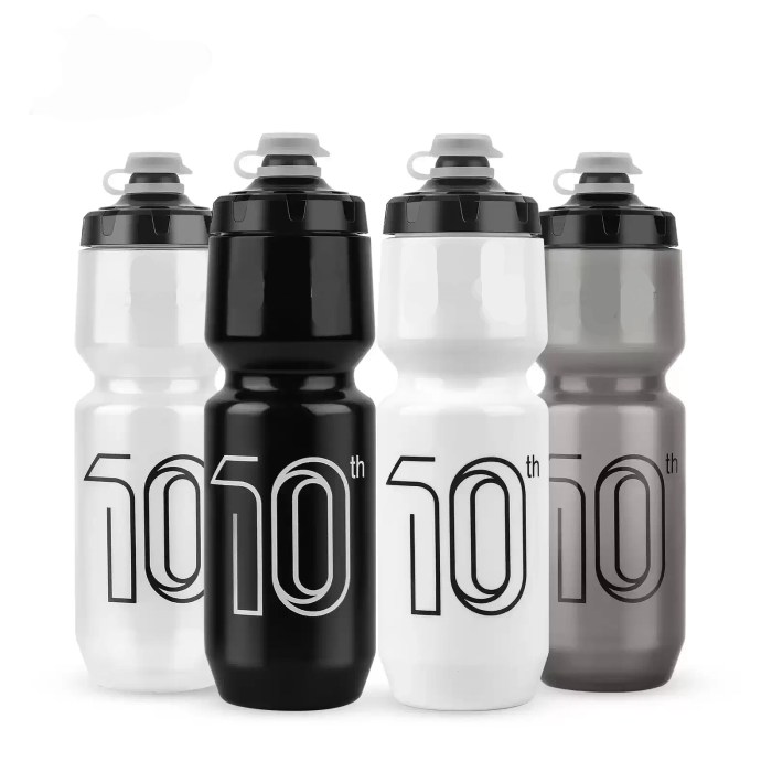 750ML Sports Bottle_2 A set of colorful 750ML cycling bottles ready for a group outdoor sport event.
