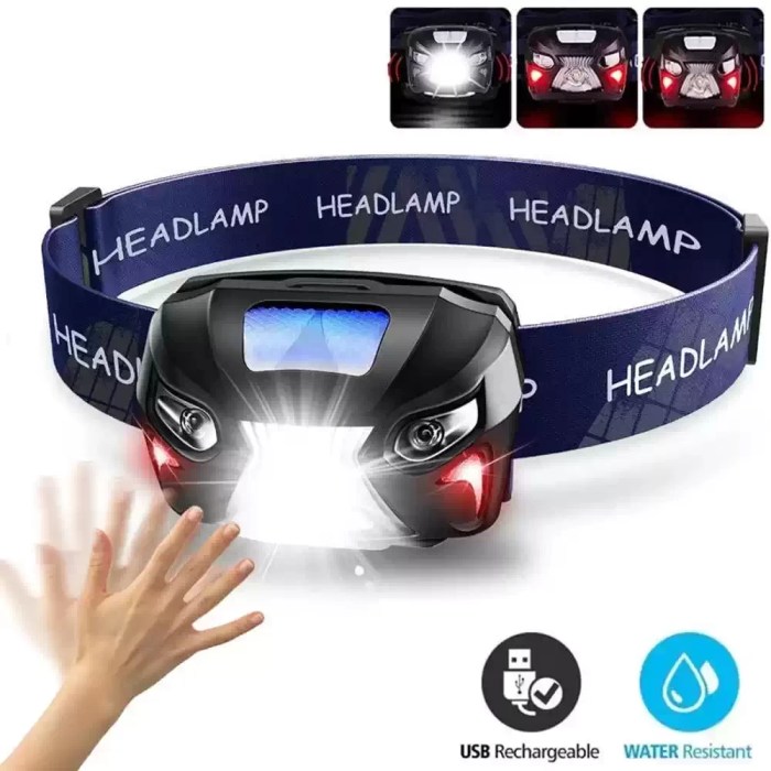 8 mode powerful headlamp showing the motion sensor feature.