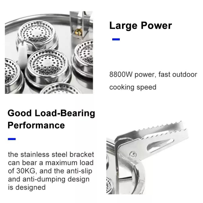 Large camping stove folded into its compact travel case.