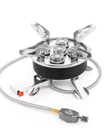 8800W high-power camping tourist burner with wide support arms.
