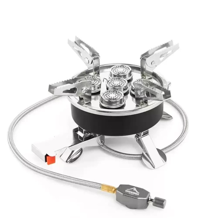 8800W high-power camping tourist burner with wide support arms.