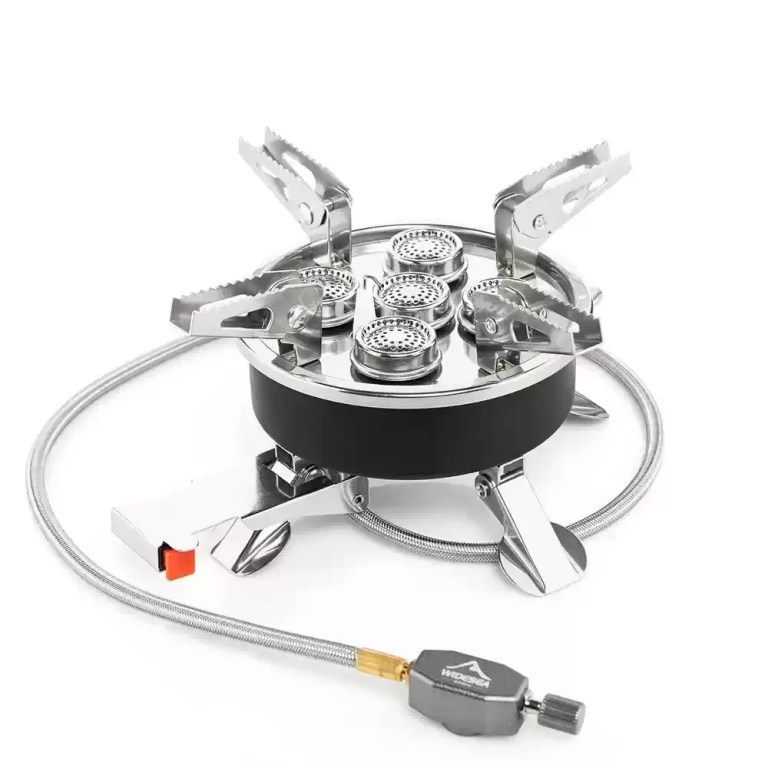 8800W high-power camping tourist burner with wide support arms.