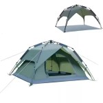 Lightweight self-driving travel tent packed into a slim carry bag for caravan and car boot storage.
