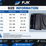 Size chart mapping sizes L through 5XL to height and weight ranges, with a note regarding Asian sizing standards.