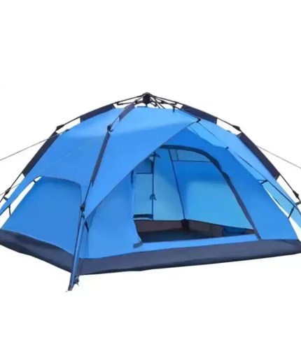 Spacious interior of a sunshine shelter with multiple camping mats for tents.