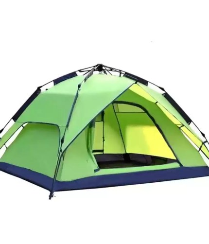 Spacious interior of a sunshine shelter with multiple camping mats for tents.