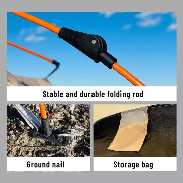 durable automatic camping tent with ground nails for rods for stability