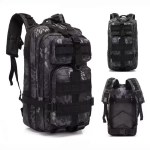 Multiple zippered compartments on tactical 25L backpack for organised UK hiking.