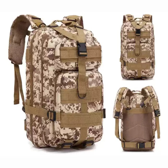 Water resistant high-density fabric construction on 25L tactical pack UK.