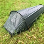 Close-up of the waterproof seams on the single person tent.