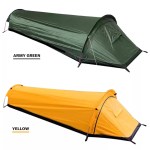 Comparison of the backpacking tent size next to a standard sleeping pad.