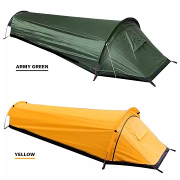 Comparison of the backpacking tent size next to a standard sleeping pad.