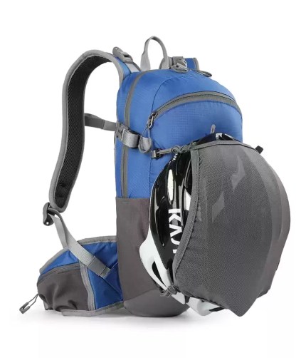 Cycling backpack in black for outdoor sports and travel.