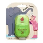 Green apple scent mini paper soap pack with elephant illustration