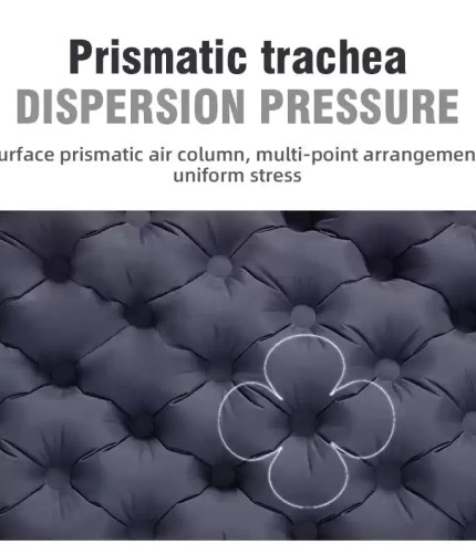 The double sleeping mat deflated and folded into its compact travel storage bag.