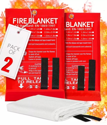 Pack of 2 Fire Blankets 1m x 1m