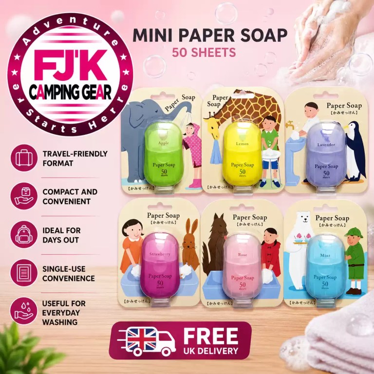 FJK Camping Gear mini paper soap 50 sheet travel packs