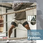 FJK Camping Gear double-layer multifunctional sports shorts, designed for high-performance athletic training and comfortable movement.