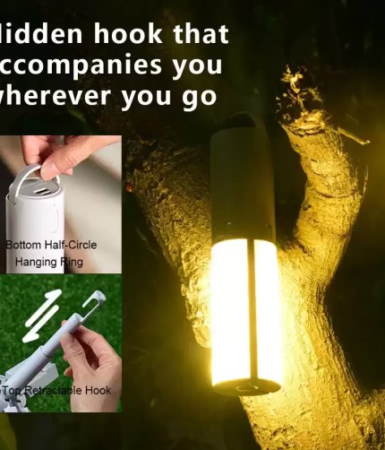 Portable lantern with 3 dimmable modes used during a nature hike.