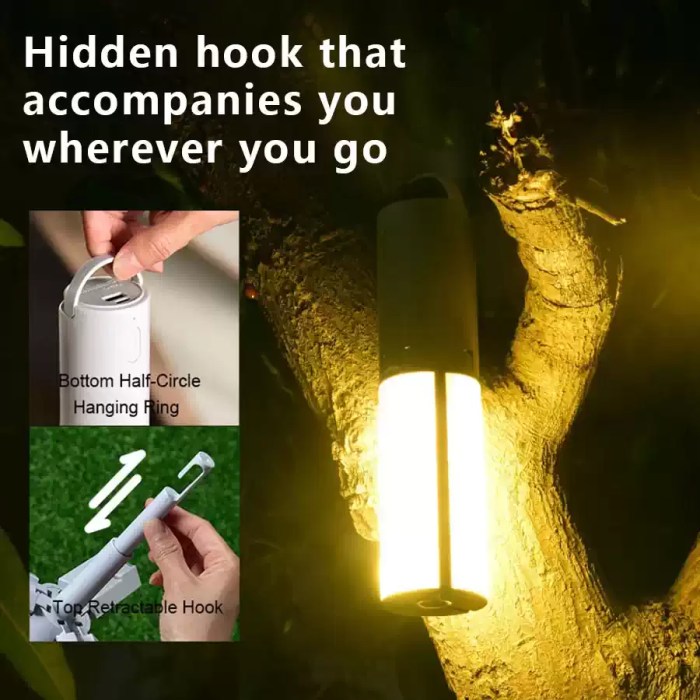 Portable lantern with 3 dimmable modes used during a nature hike.