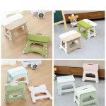 Lightweight plastic folding camp stool for kids in blue