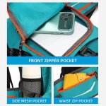 he hydration rucksack packed with a water bladder and a light cycling jacket.