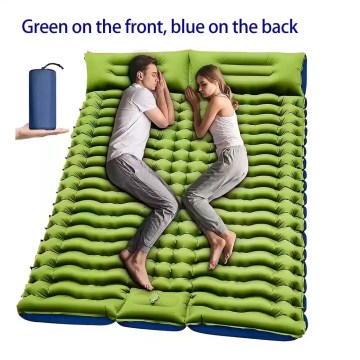 Close-up of the textured air-cell surface on a double person sleeping mat for ergonomic back support.