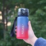 Close up of the leakproof cap and frosted texture on a sports water bottle.