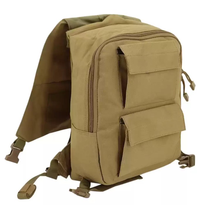 Rugged travel backpack used during a nature hike.