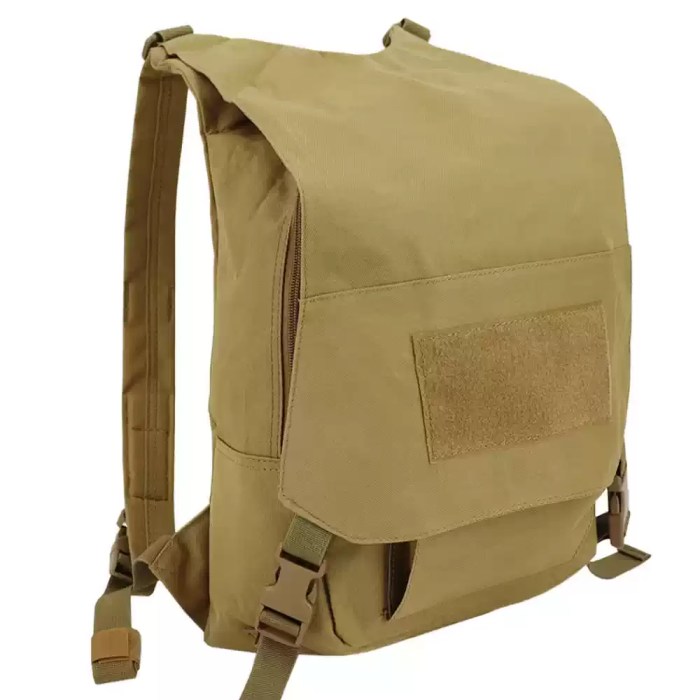Close up of reinforced stitching on tactical bag.