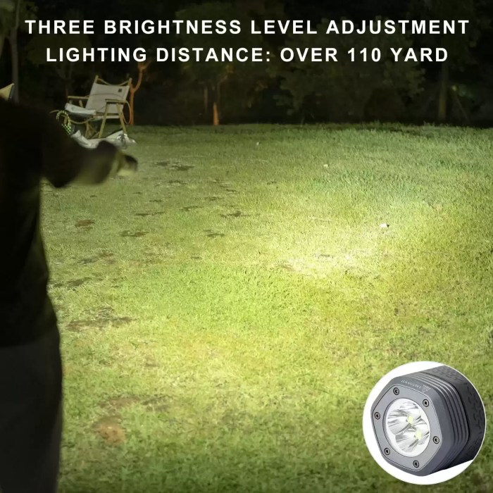 NEW TELESCOPIC COLLAPSIBLE CAMPING LANTERN_1 Mobile lighting with 2 light sources used during a nature hike.