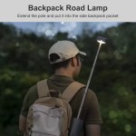 Collapsible camping lantern stored in a hiking backpack.
