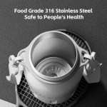 Close up of the one-click lid mechanism on a portable thermos.