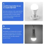 Portable emergency bulb hanging in a tent during a nature hike.