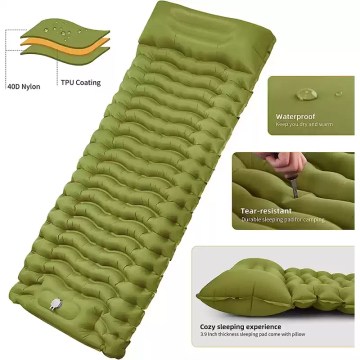Air mat for travel and hiking used during a fishing trip.