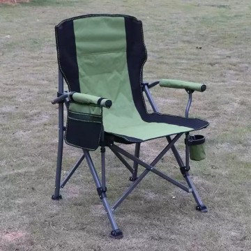 Foldable camping chair with armrests for outdoor camping and garden use