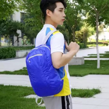 Lightweight foldable backpack worn for everyday travel and outdoor use