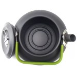 DS12 camping water kettle shown nesting inside a larger pot for compact rucksack storage.