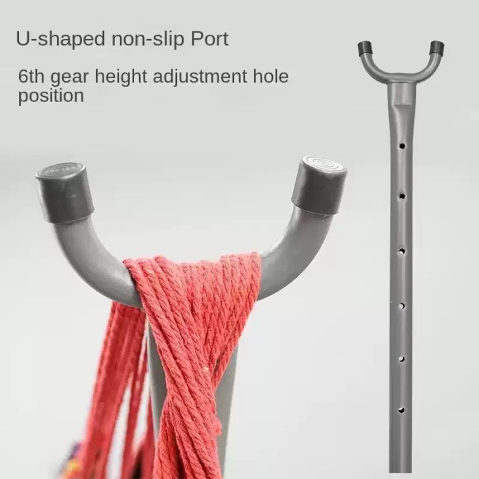 PORTABLE HAMMOCK WITH FRAME_3 The folding swing frame collapsed and packed into its black portable travel bag.