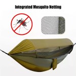 Close-up of the fine mesh mosquito net on the hammock.