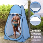 Ventilation window on instant shower tent.