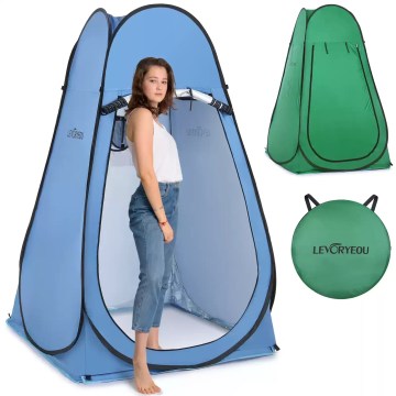 Pop-up camping changing tent with carry bag, ideal for private outdoor use in the UK