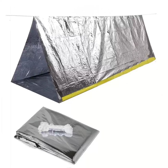 Portable First Aid Tent for 2 People_6 Portable first aid tent for 2 people in high-visibility silver/orange.