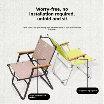 No-assembly folding camping chairs ready to use