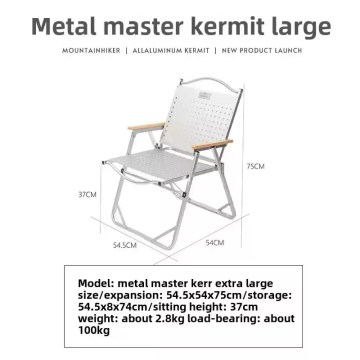 Metal master kermit large aluminum camping chair dimensions