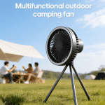 Portable Rechargeable Camping Fan with LED Light